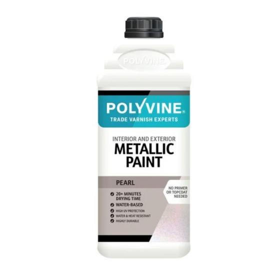 Εικόνα της Polyvine Metallic Paint Βάση Πέρλας 0,5lt Διάφανο