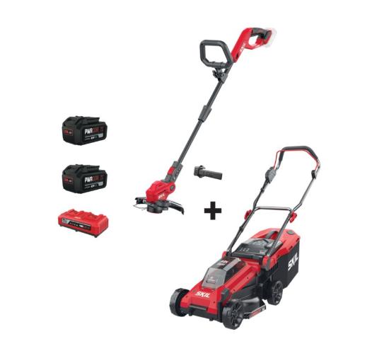 Εικόνα της Skil D00516 Σετ Χλοοκοπτική Μηχανή & Χλοοκοπτικό Μεσινέζας Με Μπαταρία Και Φορτιστή