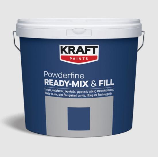 Εικόνα της Kraft Powderfine Ready Mix & Fill Έτοιμος, Υπέρλεπτος, Ακρυλικός, Γεμιστικός Στόκος Σπατουλαρίσματος 18kg