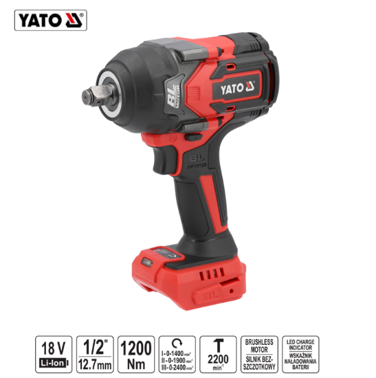 Εικόνα της Yato Μπουλονόκλειδο 18V 1/2 1200 Nm Solo YT-828072