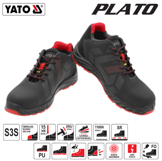 Εικόνα της Yato Παπούτσι Ασφαλείας S3 Plato - 45-Μέγεθος