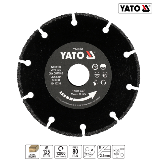 Εικόνα της Yato Δίσκος Καρβιδίου Για Ξύλο 125MM ΥΤ-59760