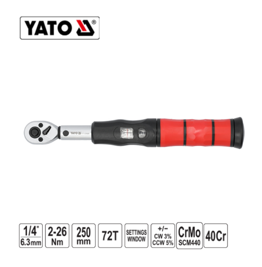 Εικόνα της Yato Δυναμόκλειδο 1/4 2-26Nm YT-07690