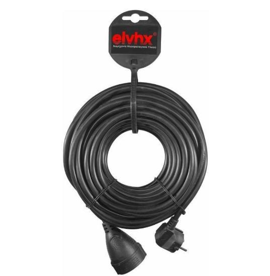 Εικόνα της Elvhx Προέκταση 2m Καλ.3g 1.5mm2 Φις Schuko Αρσ+θηλ Ιρ20 Μαύρο
