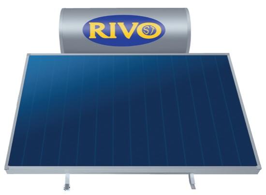 Εικόνα της Rivo Ηλιακός Θερμοσίφωνας Glass Διπλής Ενέργειας STO200 1x2,40m2 Χαμηλού Ύψους Ταράτσας ST